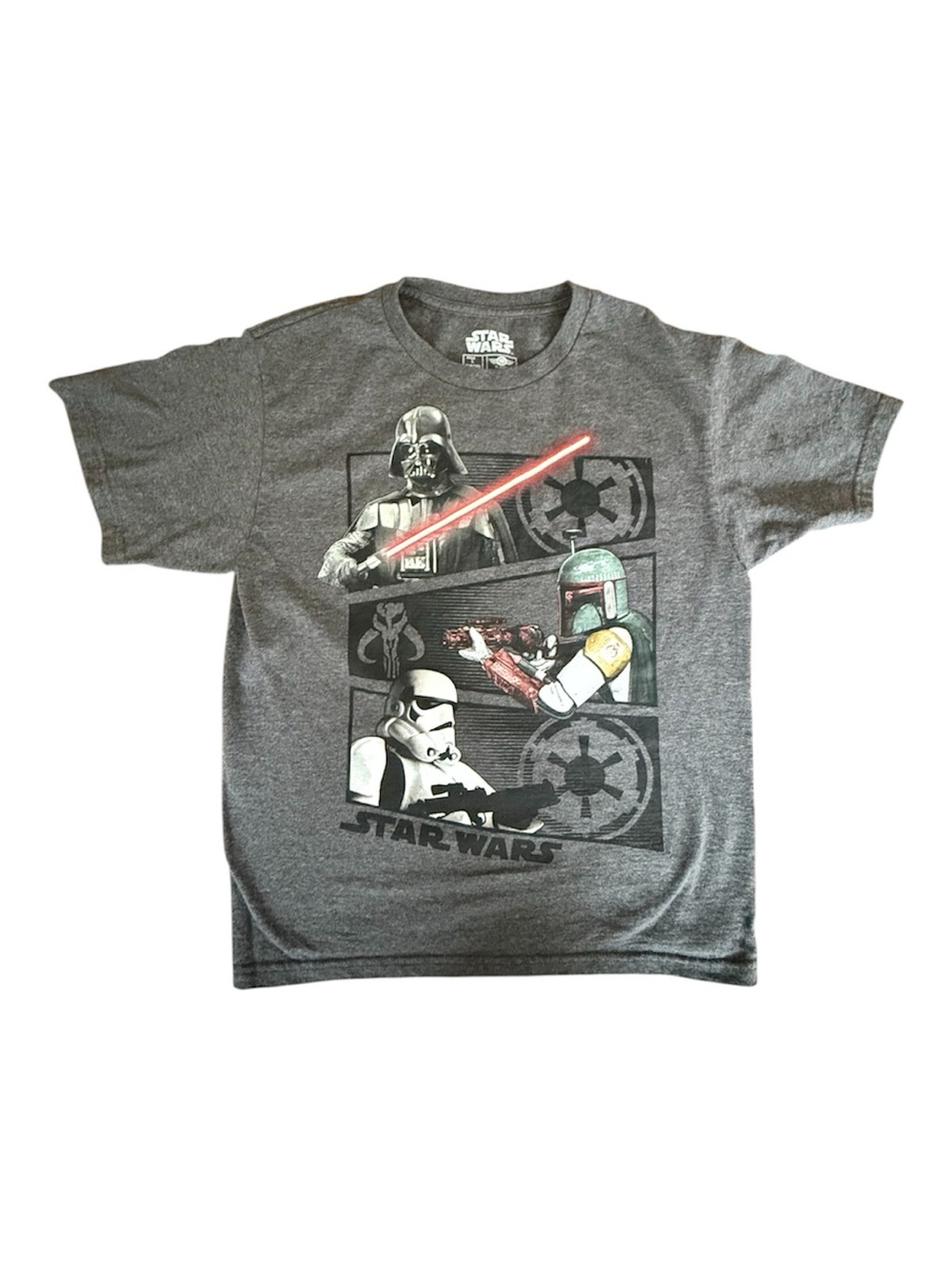 “Like New”~Star Wars Gray Kids' Darth Vader Lightsaber Tee (size L-14/16)